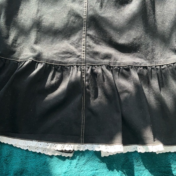 Vintage Denim & Co Sz L Dark Wash Pockets Embroidered Cotton Zip Back Maxi Skirt - Picture 3 of 7